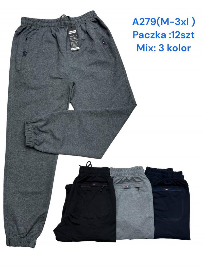Spodnie dresowe meskie Roz M-3XL, Mix 3 Kolor Paczka 12 szt